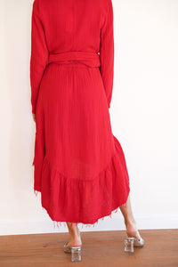 Ruffle Skirt - Ribbon Red