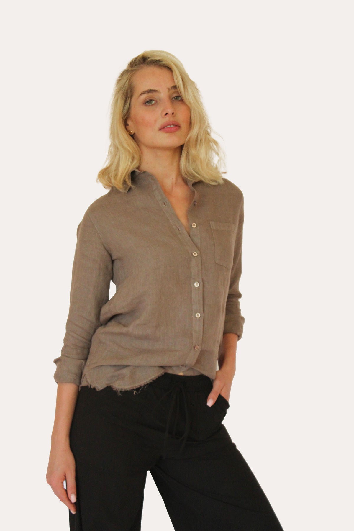 Pocket Button Down - Light Charcoal