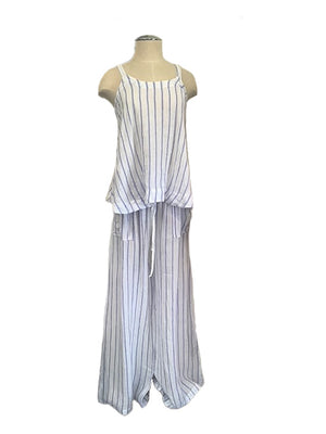 Traci Top - White Striped