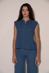 Mila Top - Dusty Blue