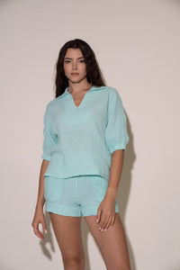 Grace Top - Aqua