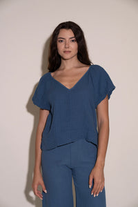 Rhonda Top - Dusty Blue