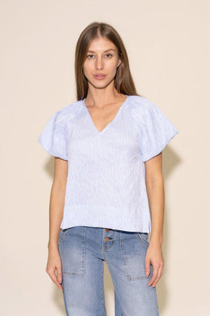 Rhonda Top - Blue/White Stripe