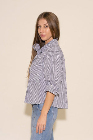 Amy Top - Black/White Stripe