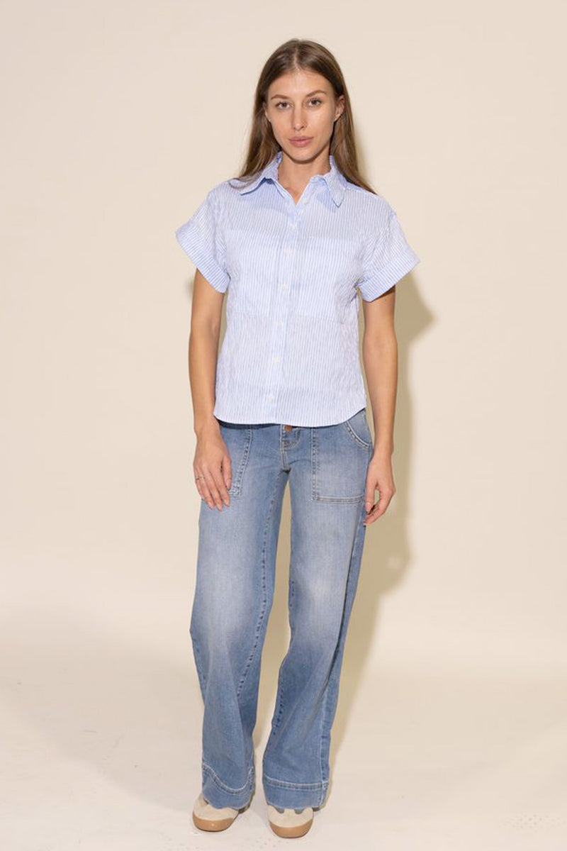 Drew Top - Blue/White Stripe