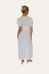 Olive Dress - White