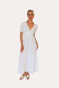 Olive Dress - White