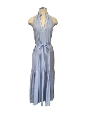Agna Dress - Blue/White Striped