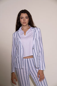 Blazer - White/Blue Stripe