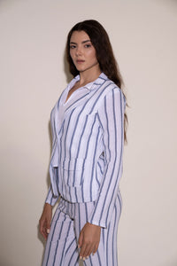 Blazer - White/Blue Stripe