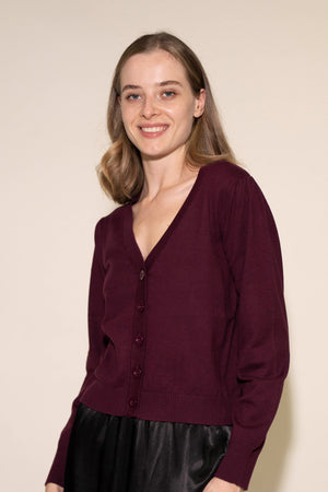 Brooklyn Cardigan - Plum
