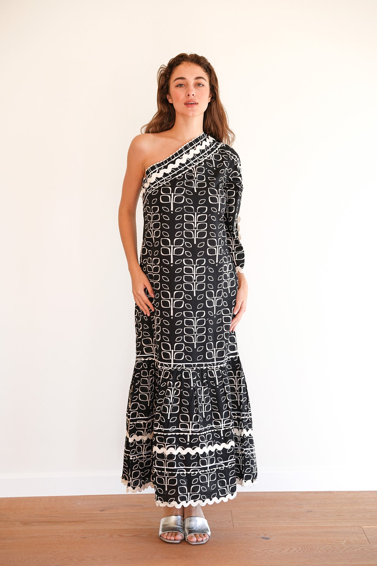 Jaipor Dress - Black/White Print