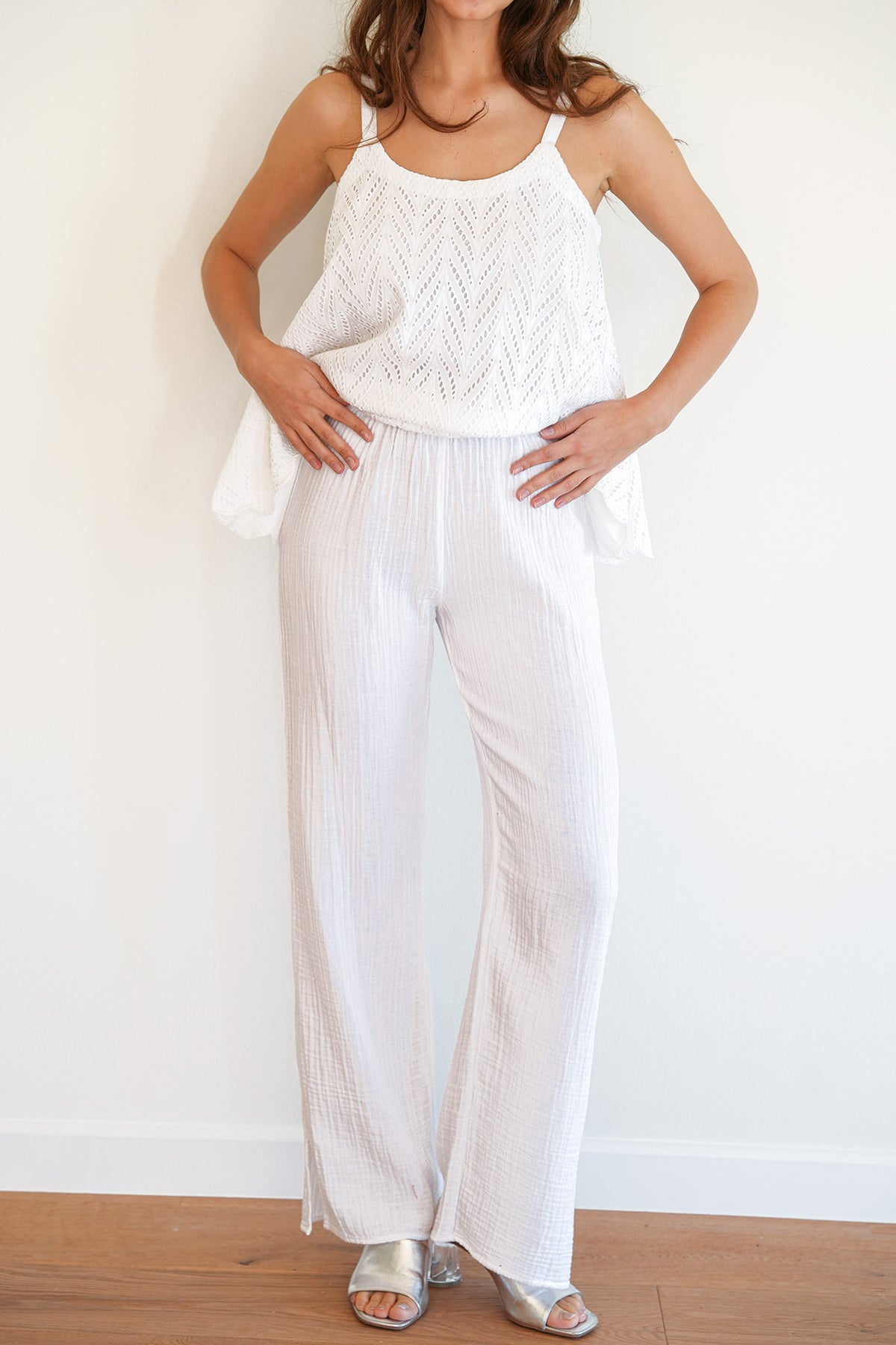 Side Slit Pants- White - STARKx