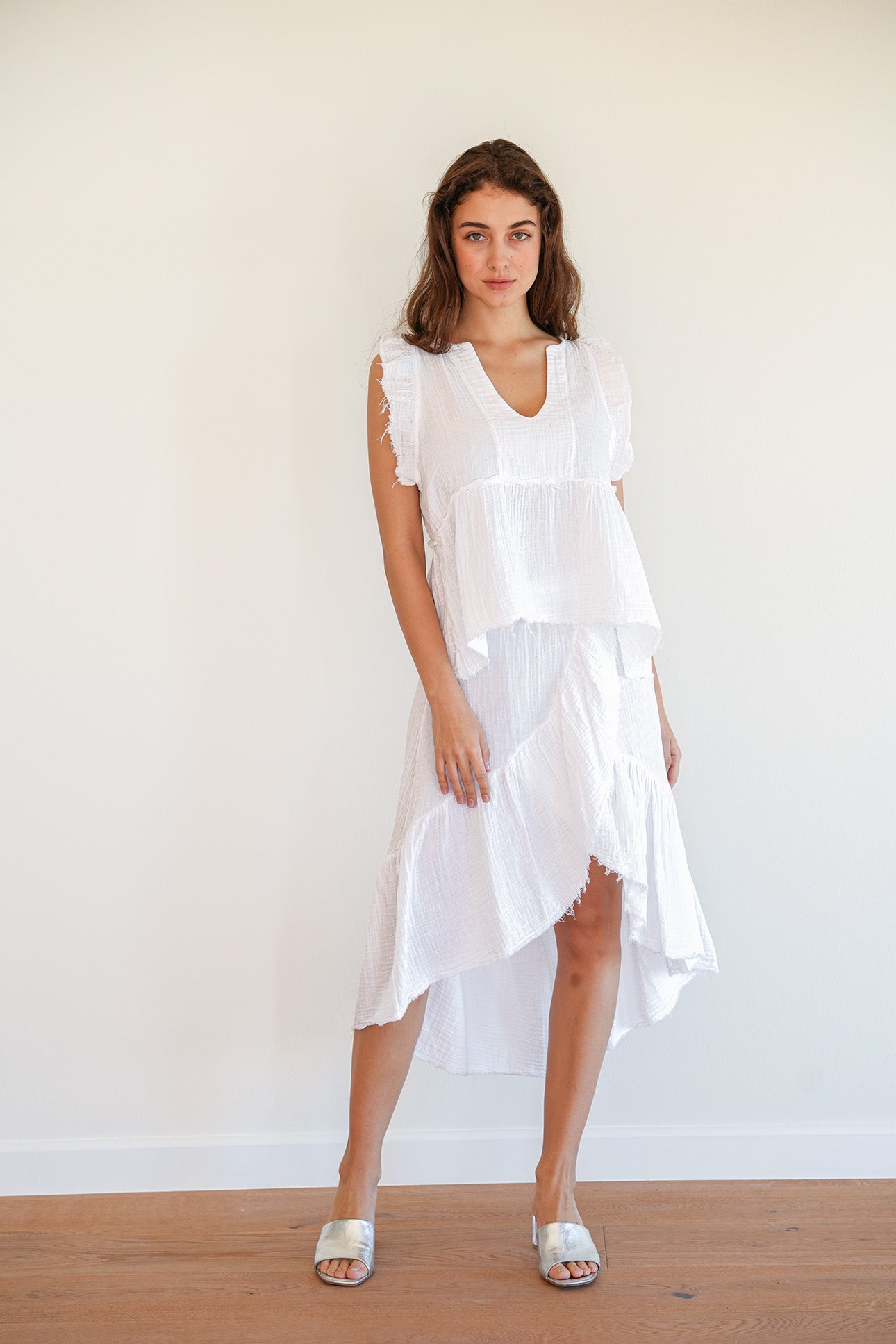 Ruffle Skirt White STARKx