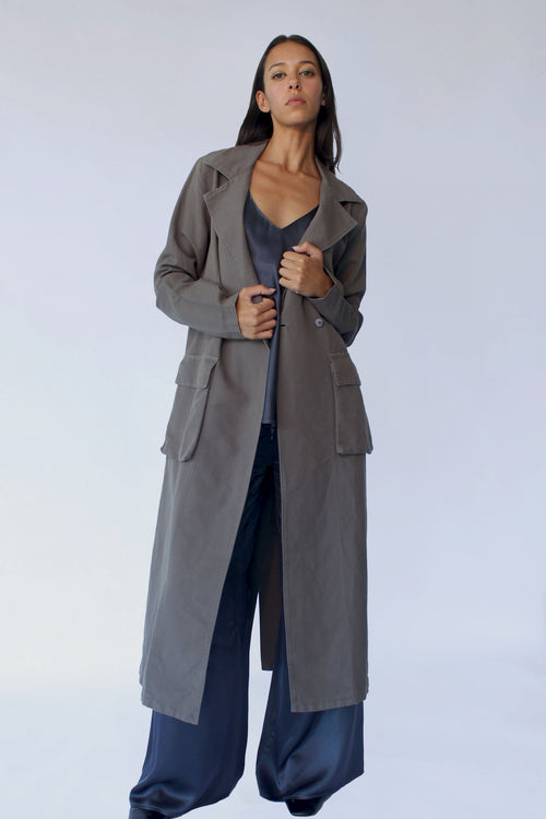 STARKx Fall 2023 Long Trench Ash Front