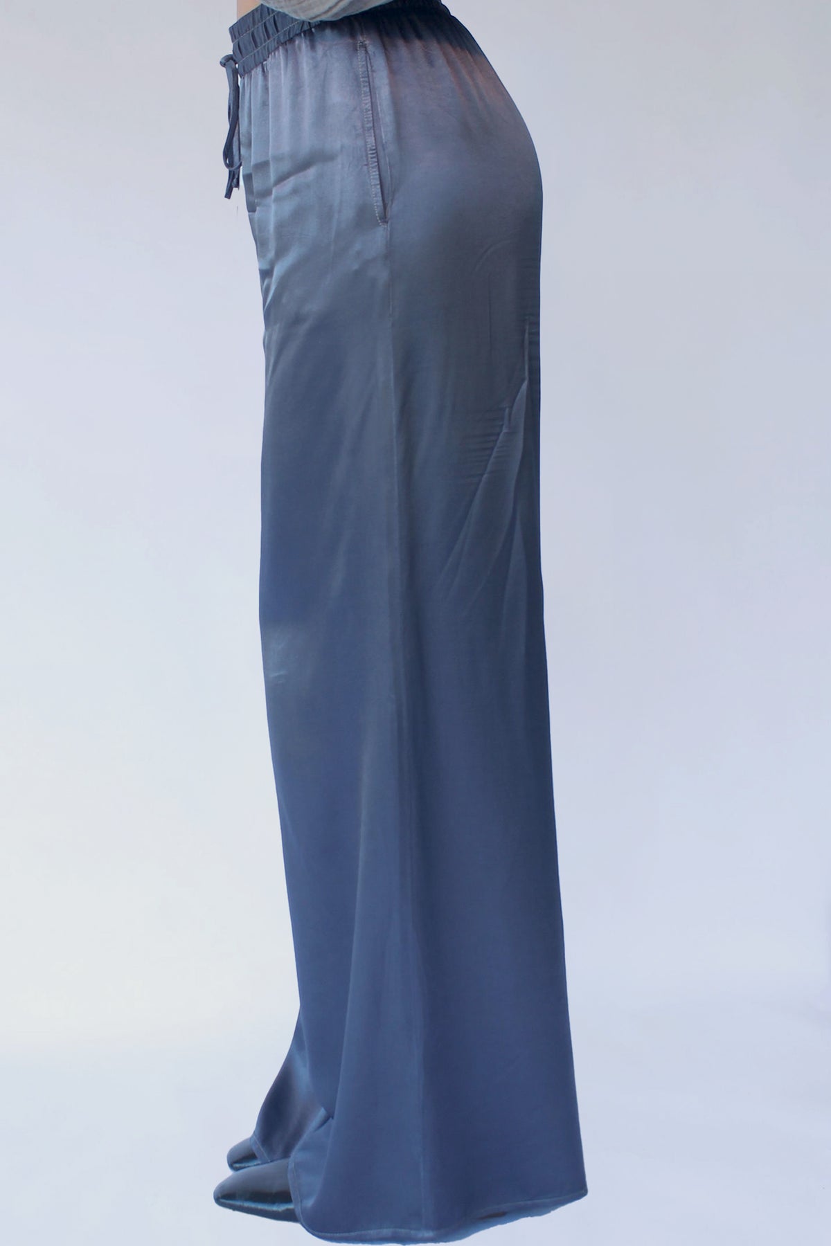 Silky Wide Leg Pants - Ash