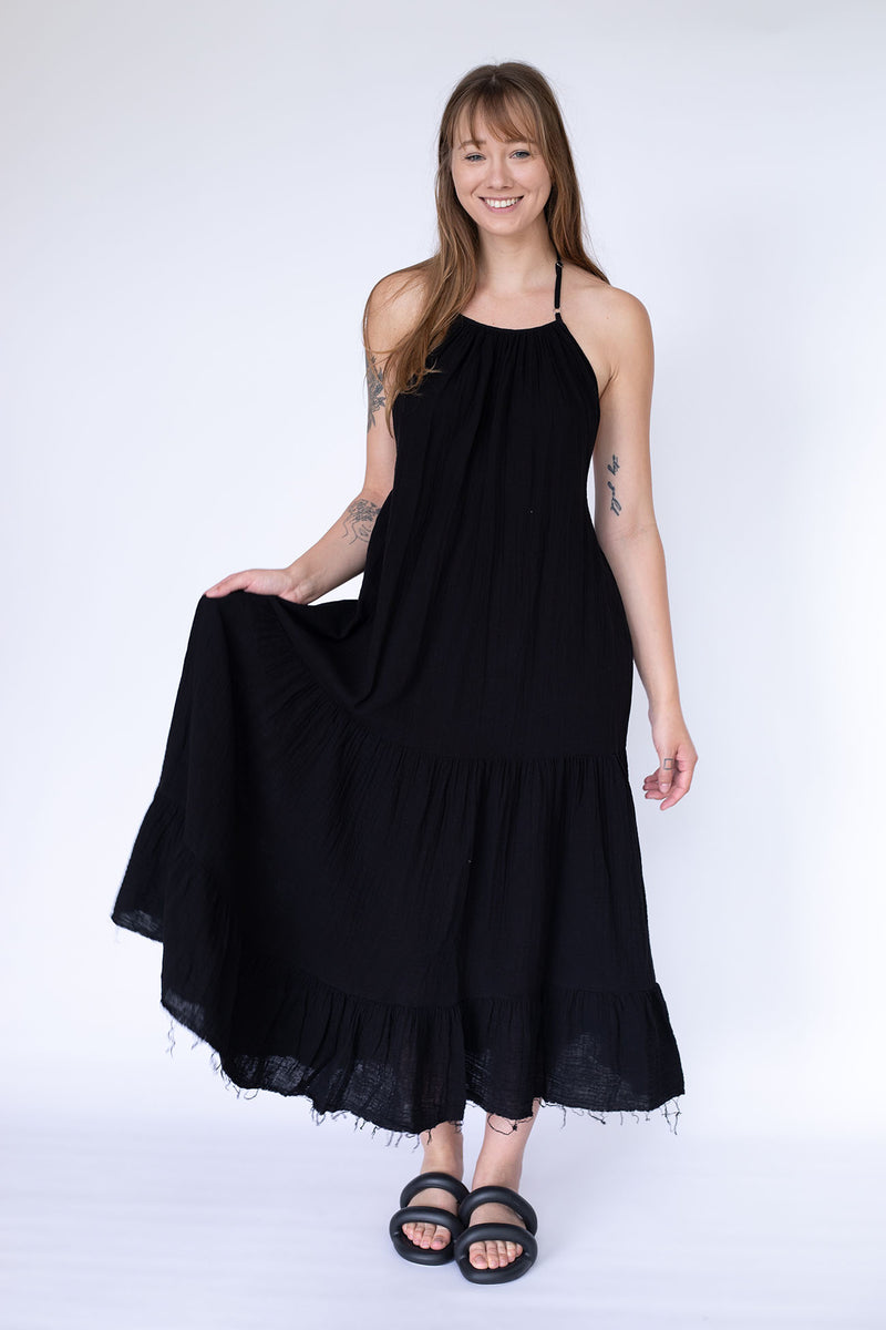 STARKx Summer 2023 Halter Dress Black Front