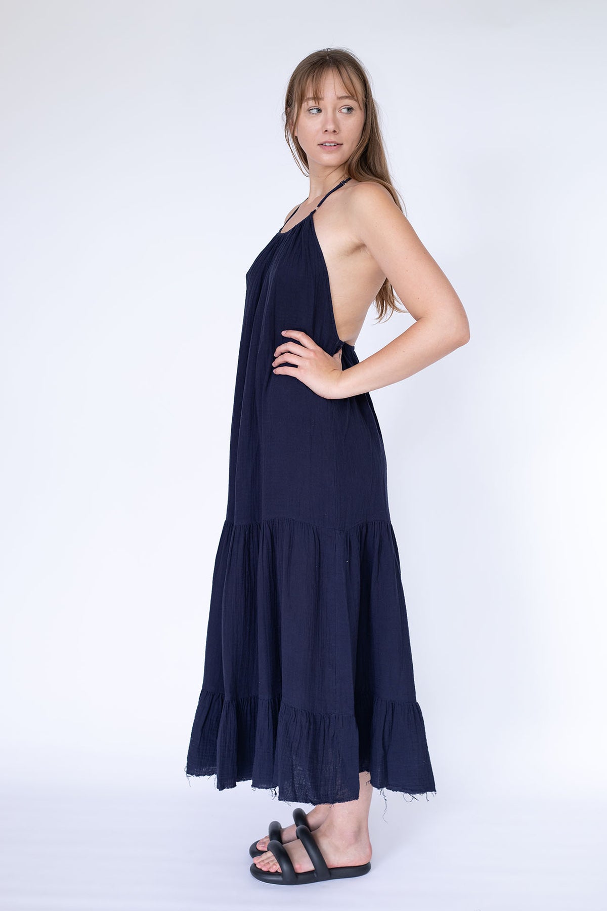 STARKx Summer 2023 Halter Dress Navy Side