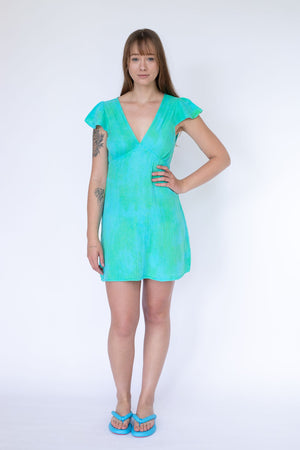 STARKx Summer 2023 Lin Mini Dress Blue Tie Dye Front