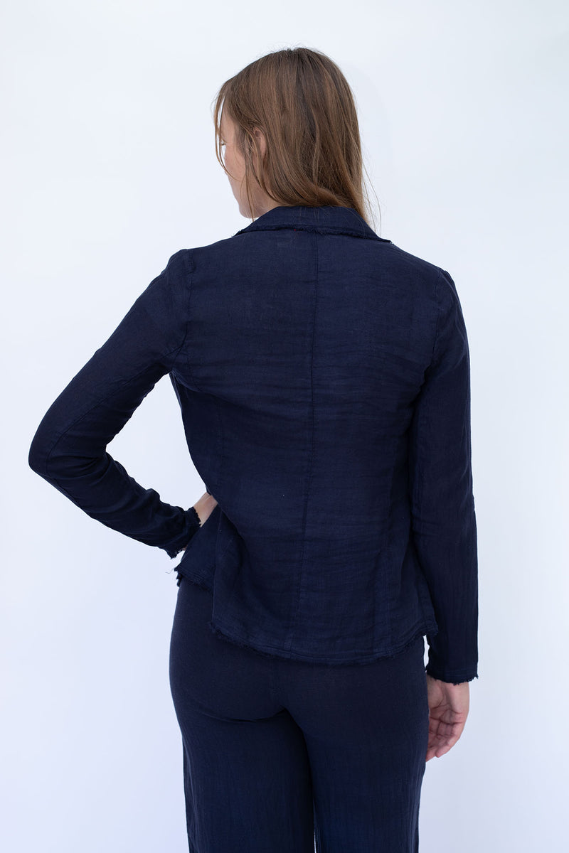 STARKx Summer 2023 Linen Blazer Navy Back