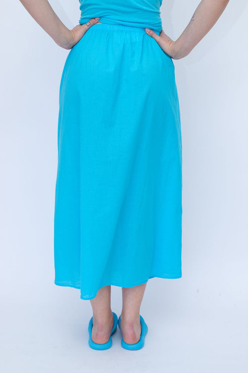 STARKx Summer 2023 Long Skirt Exuma Blue Back