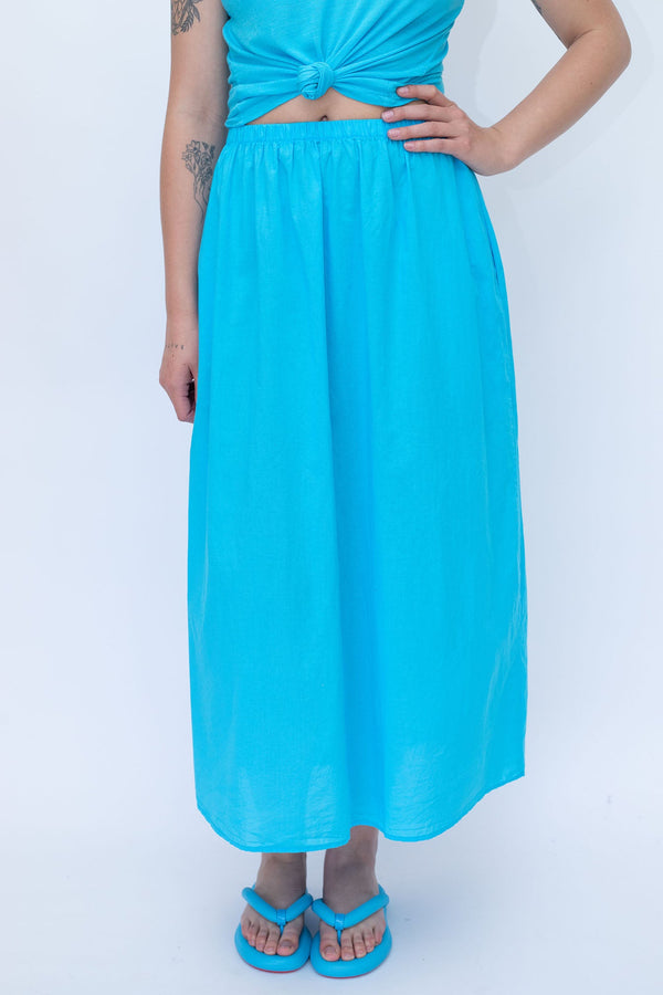 STARKx Summer 2023 Long Skirt Exuma Blue Front