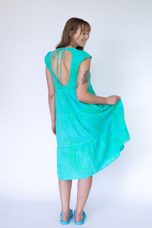 STARKx Summer 2023 Mila Blue Green Dress Back