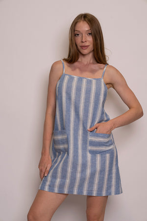 Connie Dress - Blue Stripe
