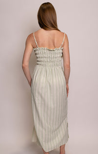 Mabel Dress - Sage Stripe