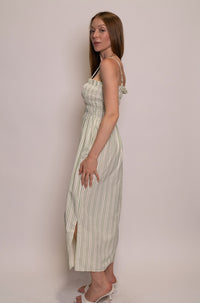 Mabel Dress - Sage Stripe