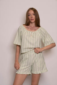 True Top - Sage Stripe