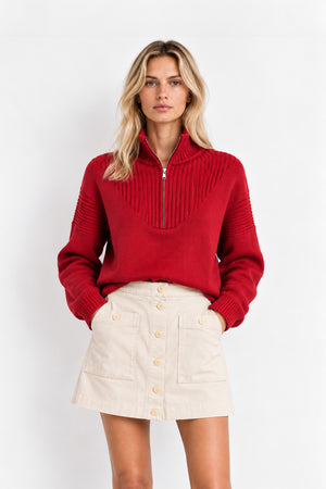 Ziva Sweater - Chili Red