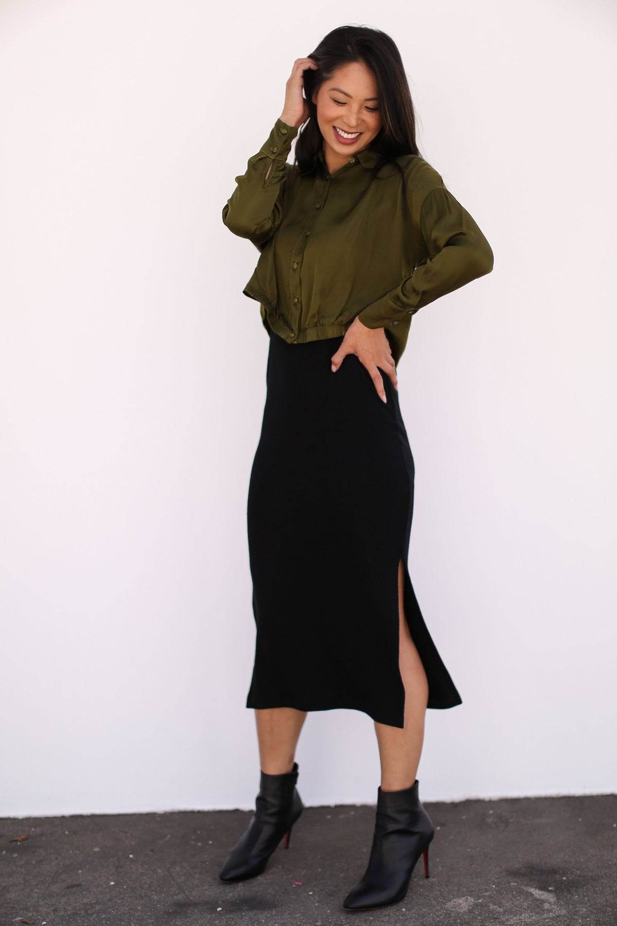 Side Slit Skirt - Black - STARKx