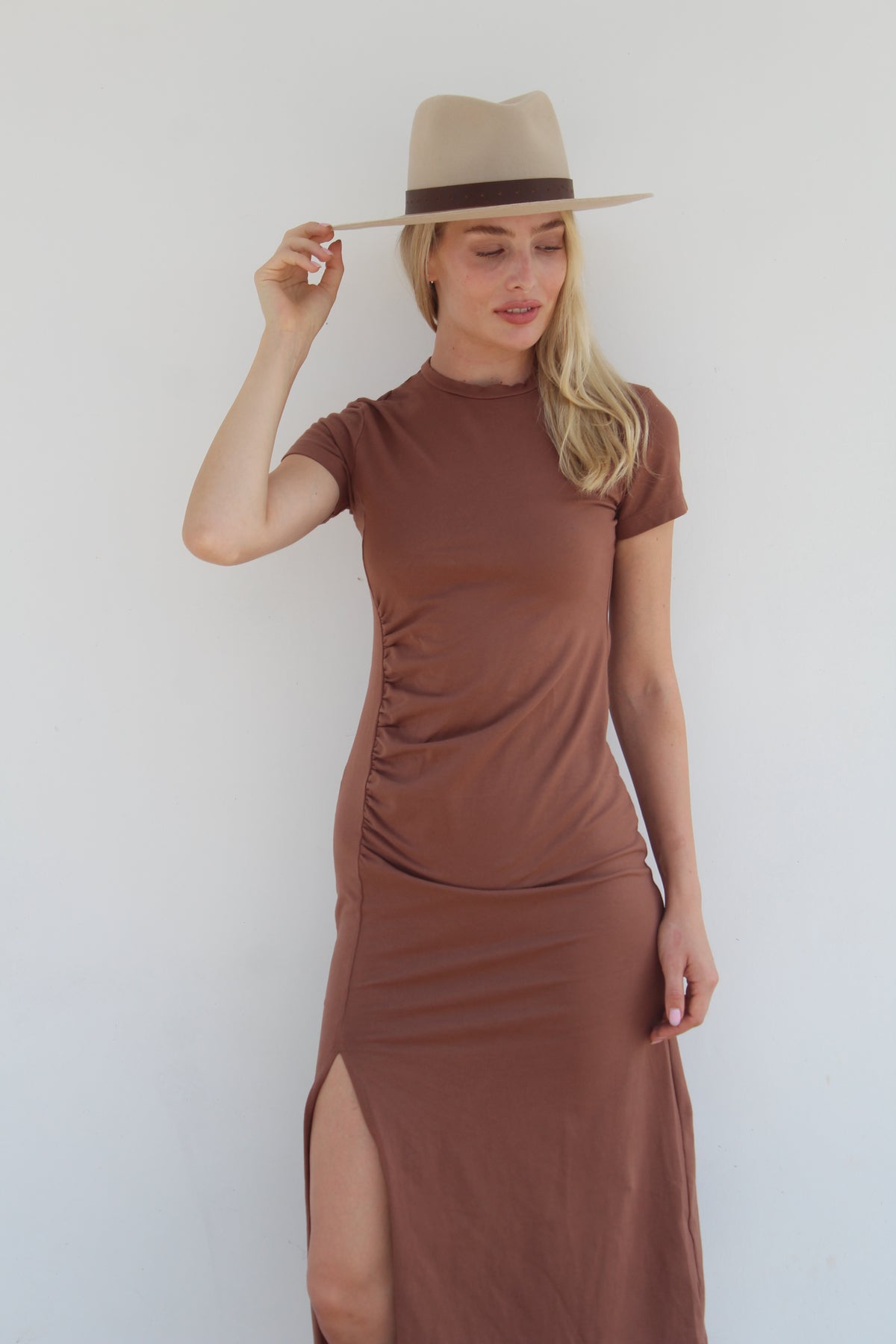 Long Lycra Dress - Bronze