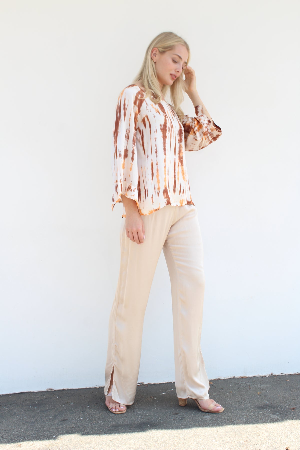 Silky 5" Side Slit Pants - Sand - STARKx