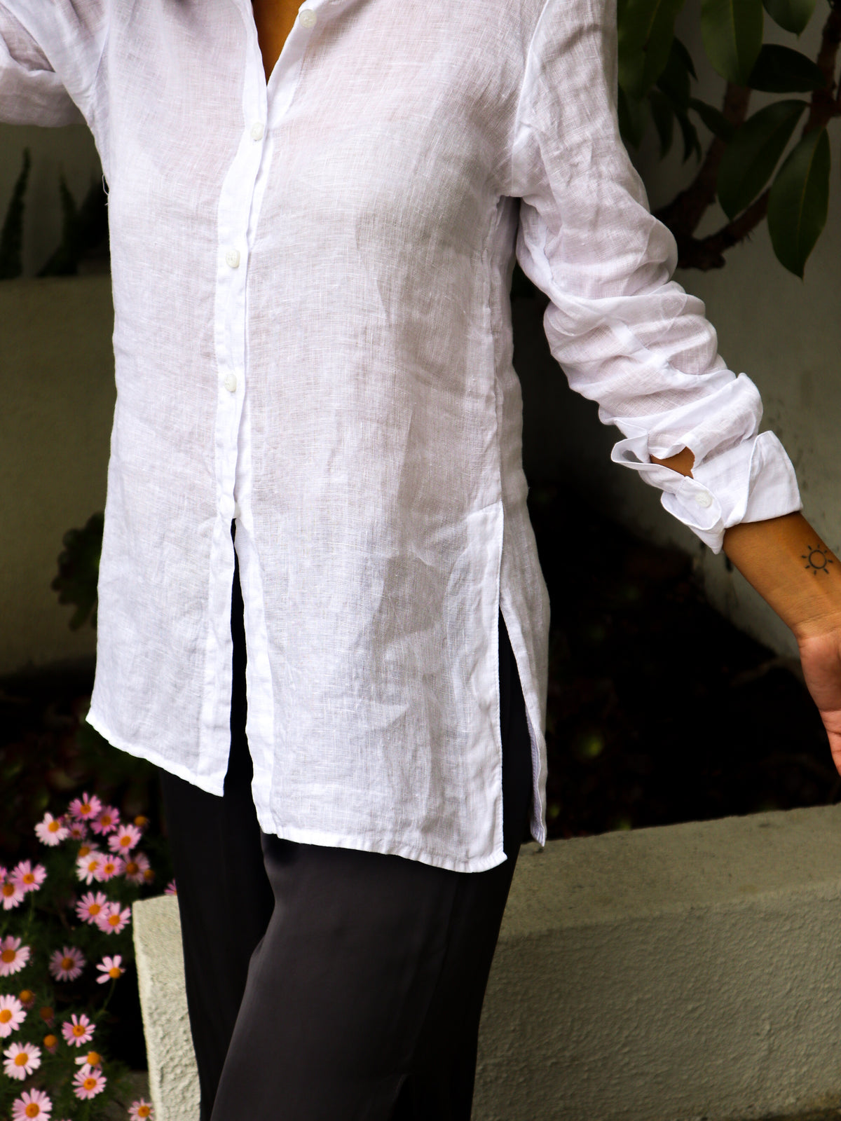 Linen Vintage Shirt - White - STARKx